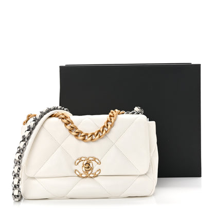 Chanel Lambskin Quilted Medium Chanel 19 Flap White 11 of 11