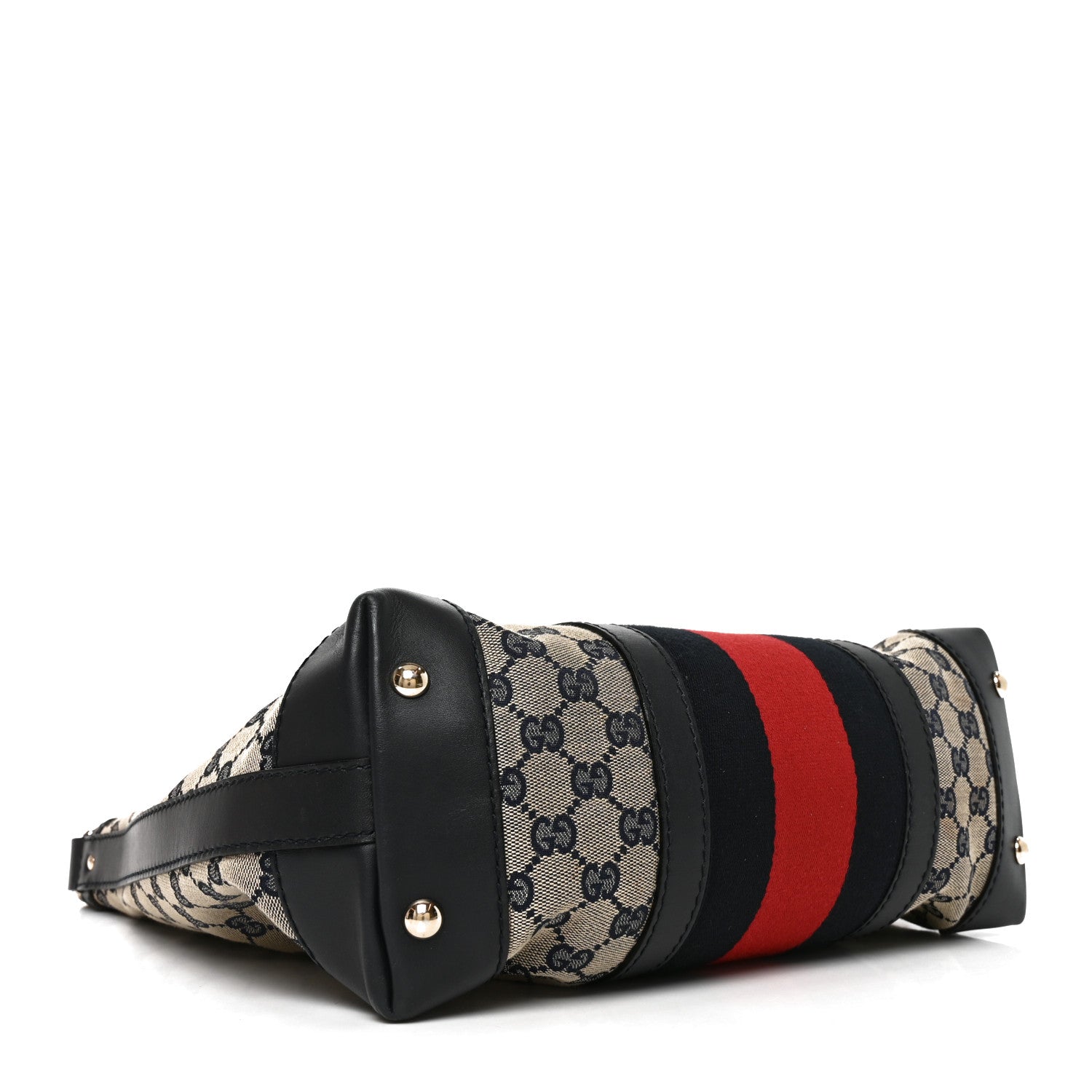 Gucci Monogram Vintage Web Medium Hobo Navy 4 of 11