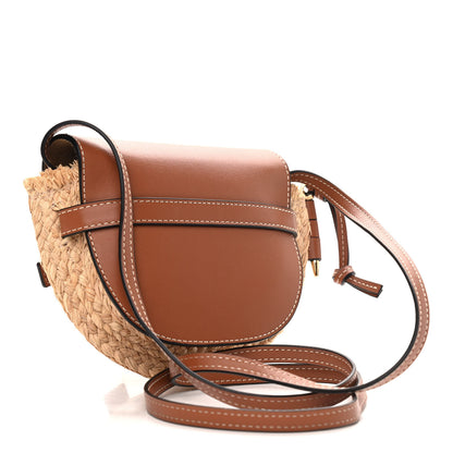 Loewe Calfskin Raffia Mini Gate Crossbody Bag Natural Tan 3 of 8