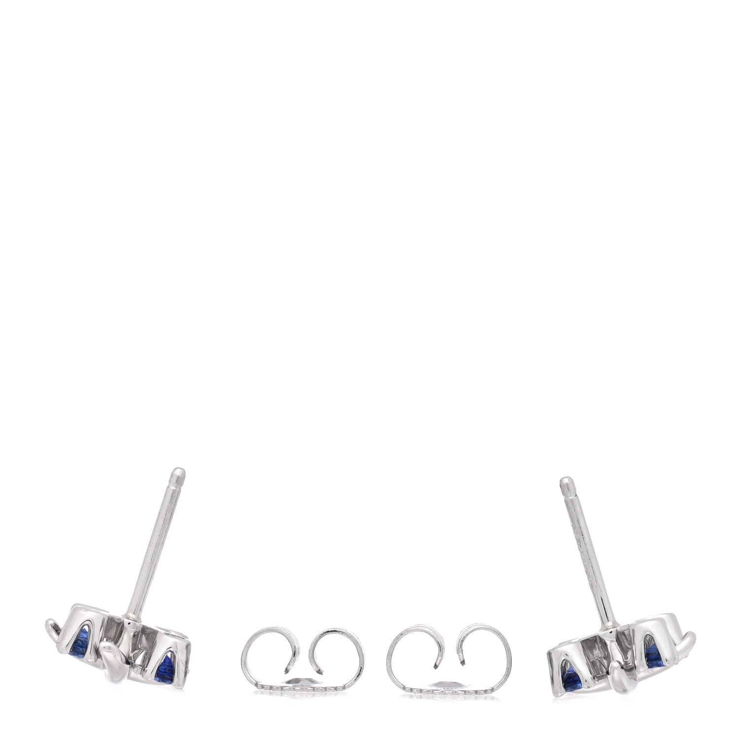 Tiffany Platinum Blue Sapphire Schlumberger Lynn Earrings 3 of 5