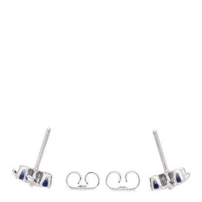 Tiffany Platinum Blue Sapphire Schlumberger Lynn Earrings 3 of 5