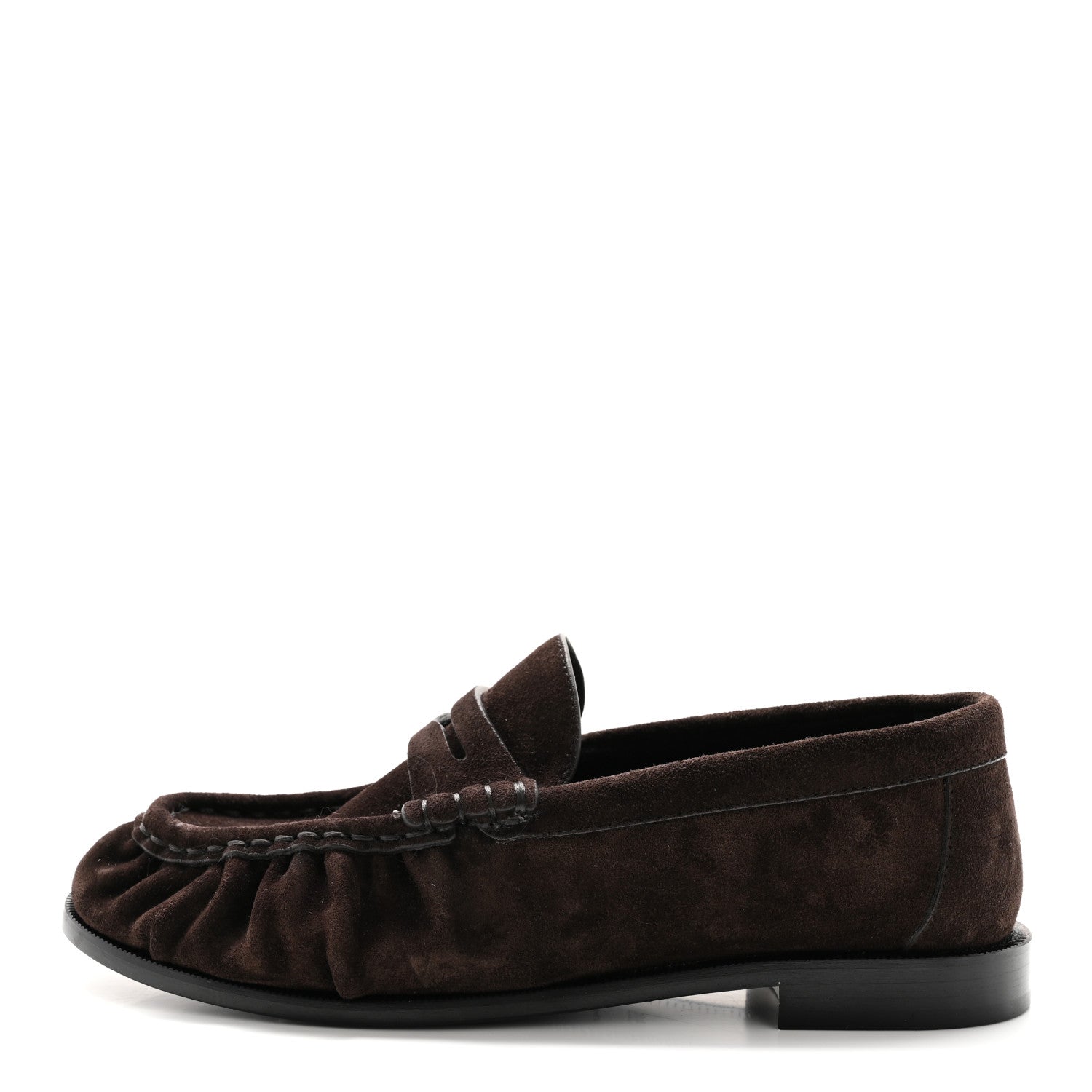 Saint Laurent Suede Le Loafer 15 Penny Slippers 36.5 Dark Chocolate 1 of 11