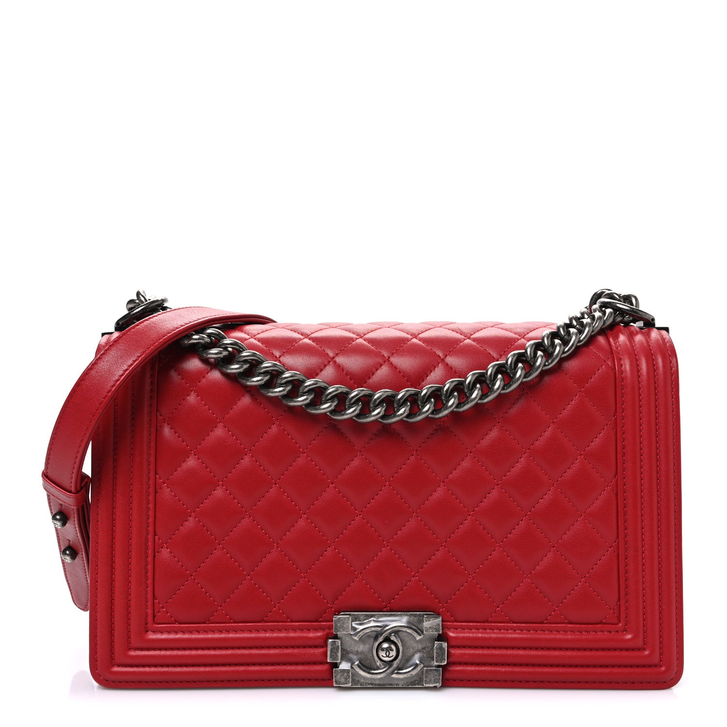 Chanel Lambskin Quilted New Medium Boy Flap Red 1 of 10
