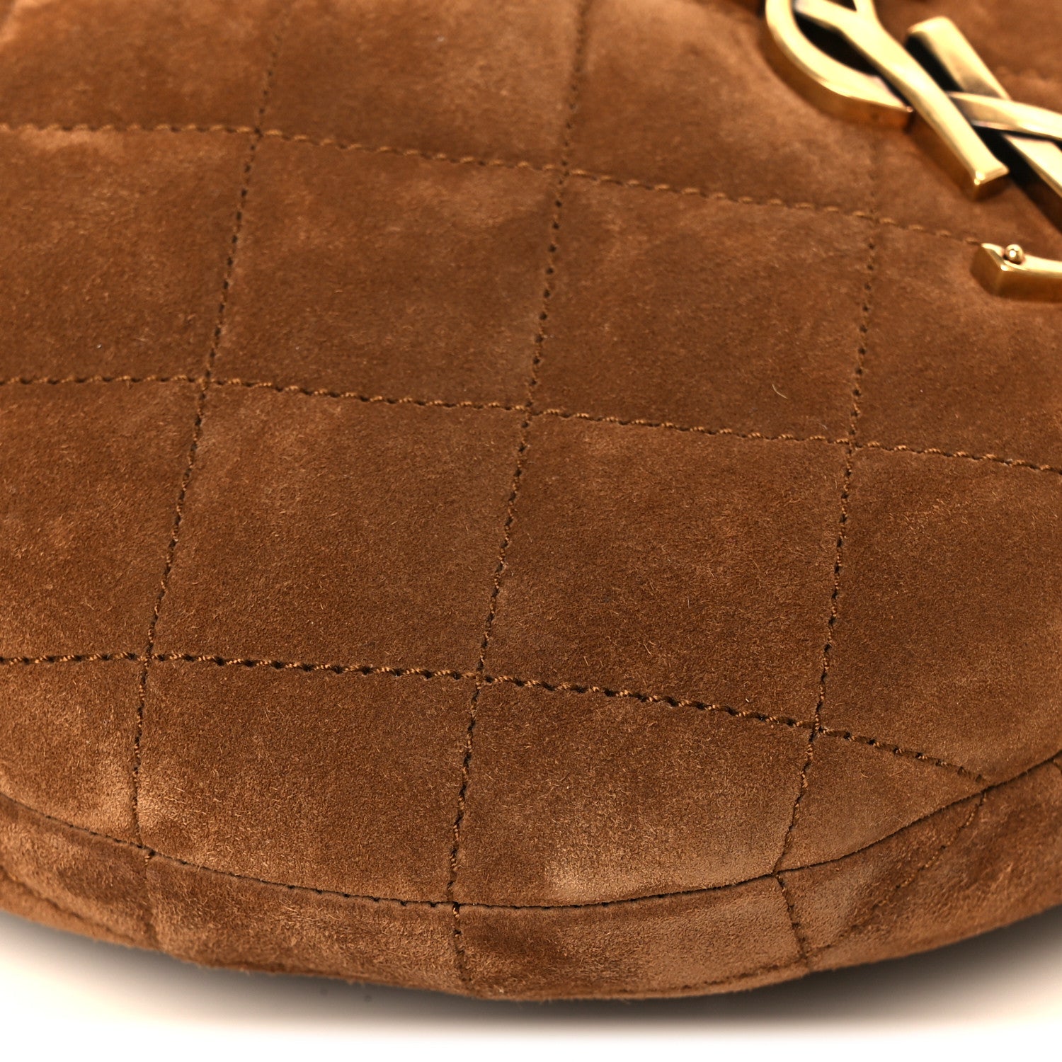 Saint Laurent Suede Quilted Icarino Bag Cognac 8 of 9
