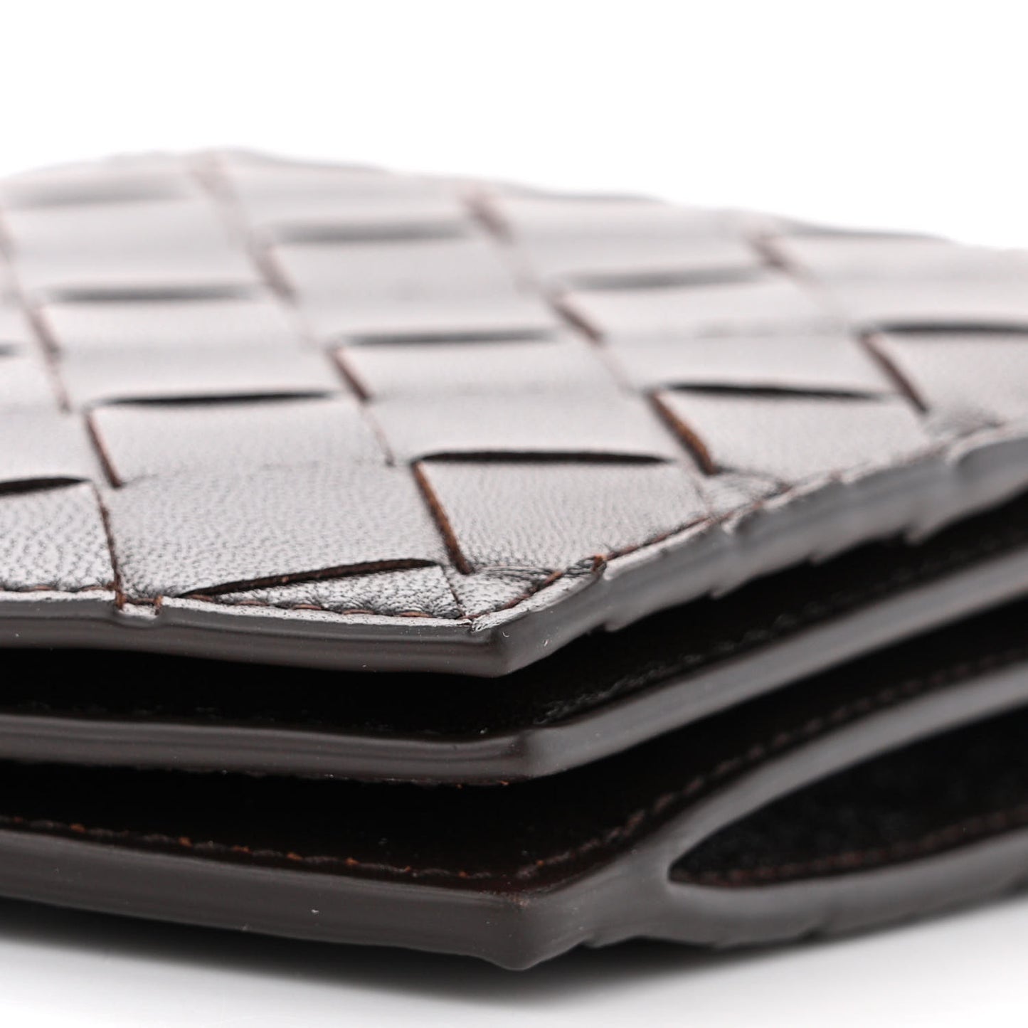 Nappa Intrecciato Card Case On Chain Fondant