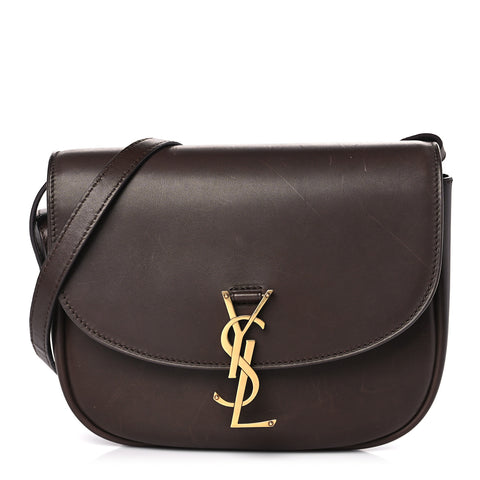 Vintage Calfskin Monogram Medium Kaia Satchel Brown