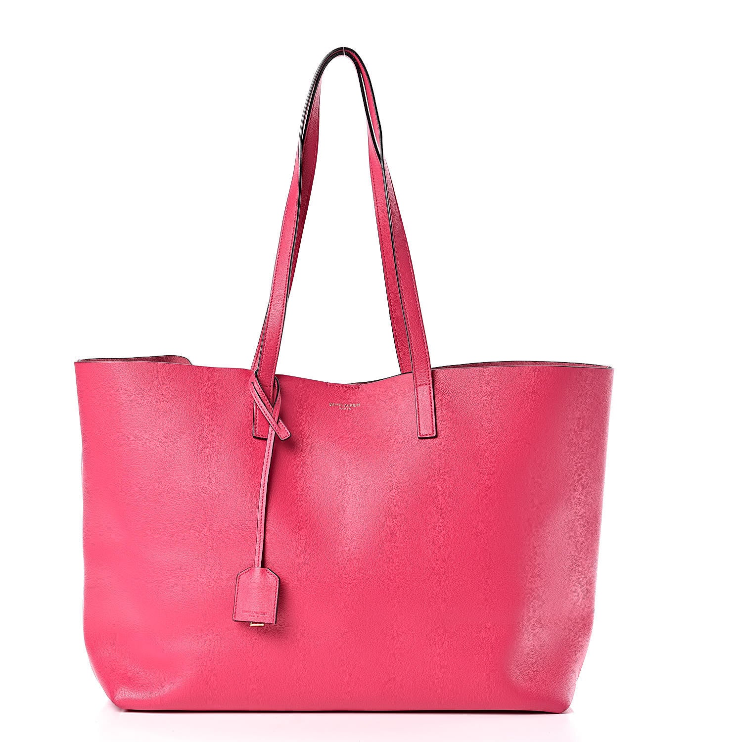 Saint Laurent Calfskin Large Shopping Tote Fuchsia 3 of 12