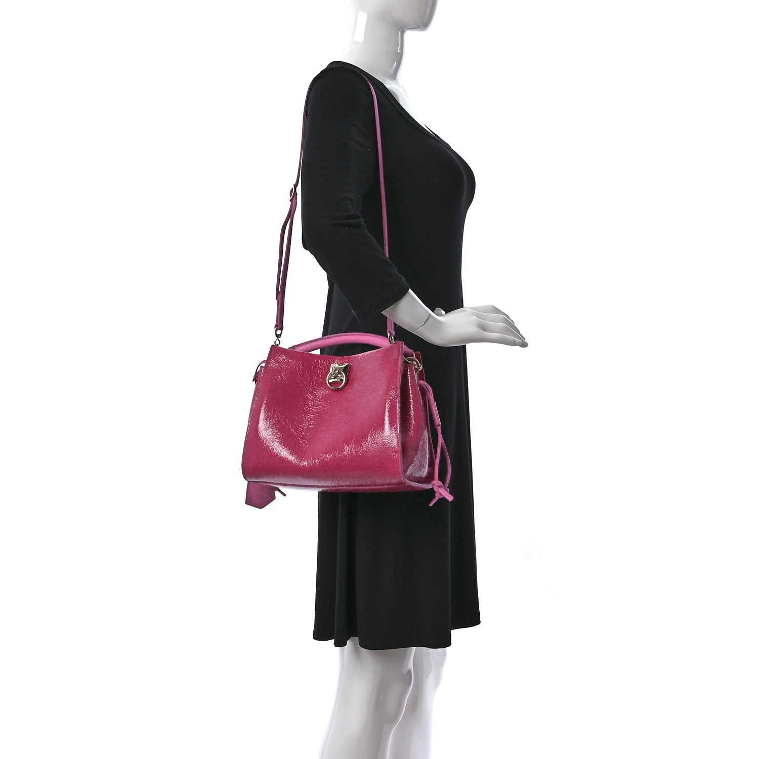 Mulberry Spongy Patent Calfskin Small Iris Tote Mulberry Pink 2 of 12