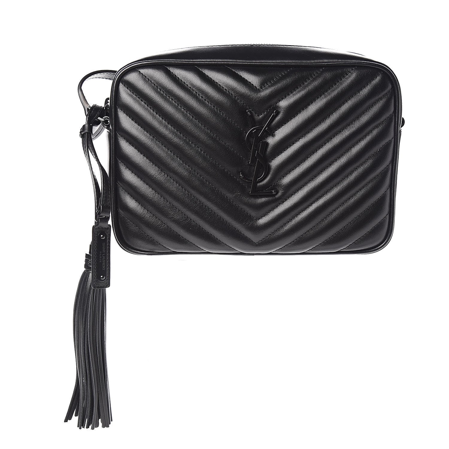 Saint Laurent Calfskin Matelasse Monogram Lou Camera Bag Black 1 of 10
