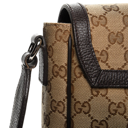 Gucci Monogram Large Flap Messenger Bag Beige Dark Brown 8 of 9