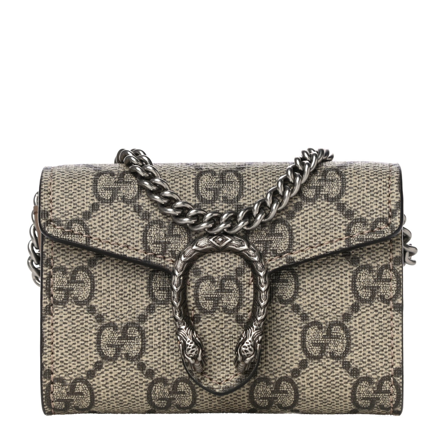 GG Supreme Monogram Dionysus Coin Purse Taupe