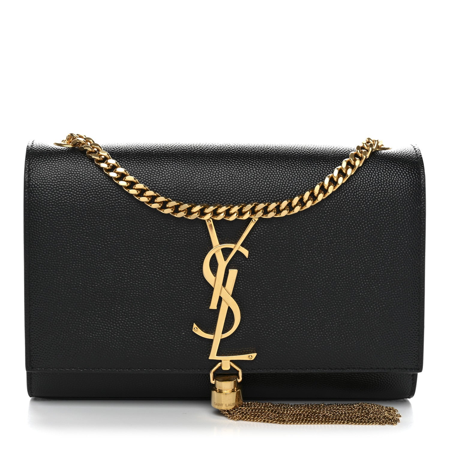 Saint Laurent Grain De Poudre Small Classic Monogram Kate Tassel Satchel Black 1 of 11