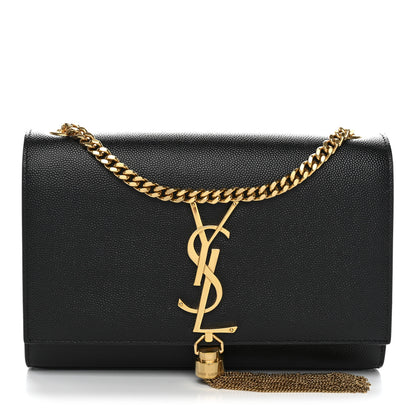Saint Laurent Grain De Poudre Small Classic Monogram Kate Tassel Satchel Black 1 of 11