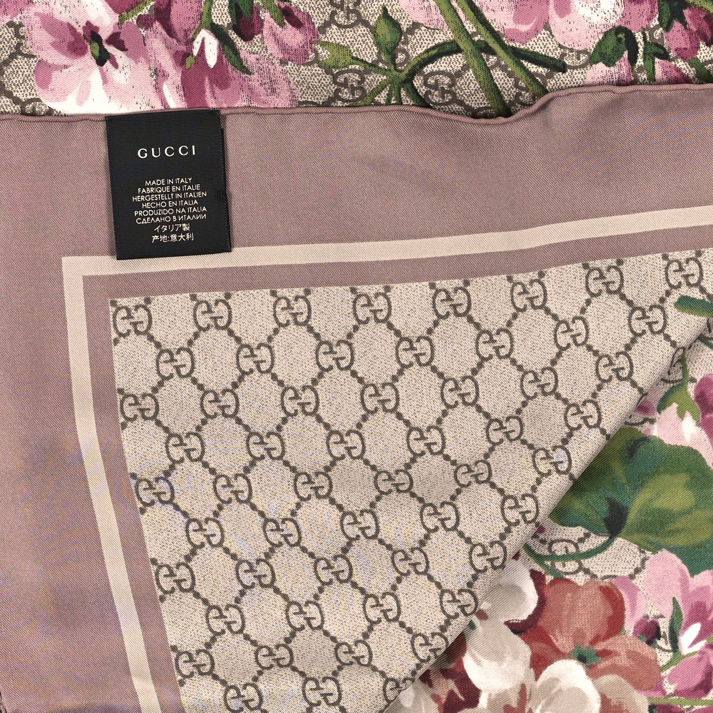 Modal Silk GG Blooms Shawl Scarf Mauve