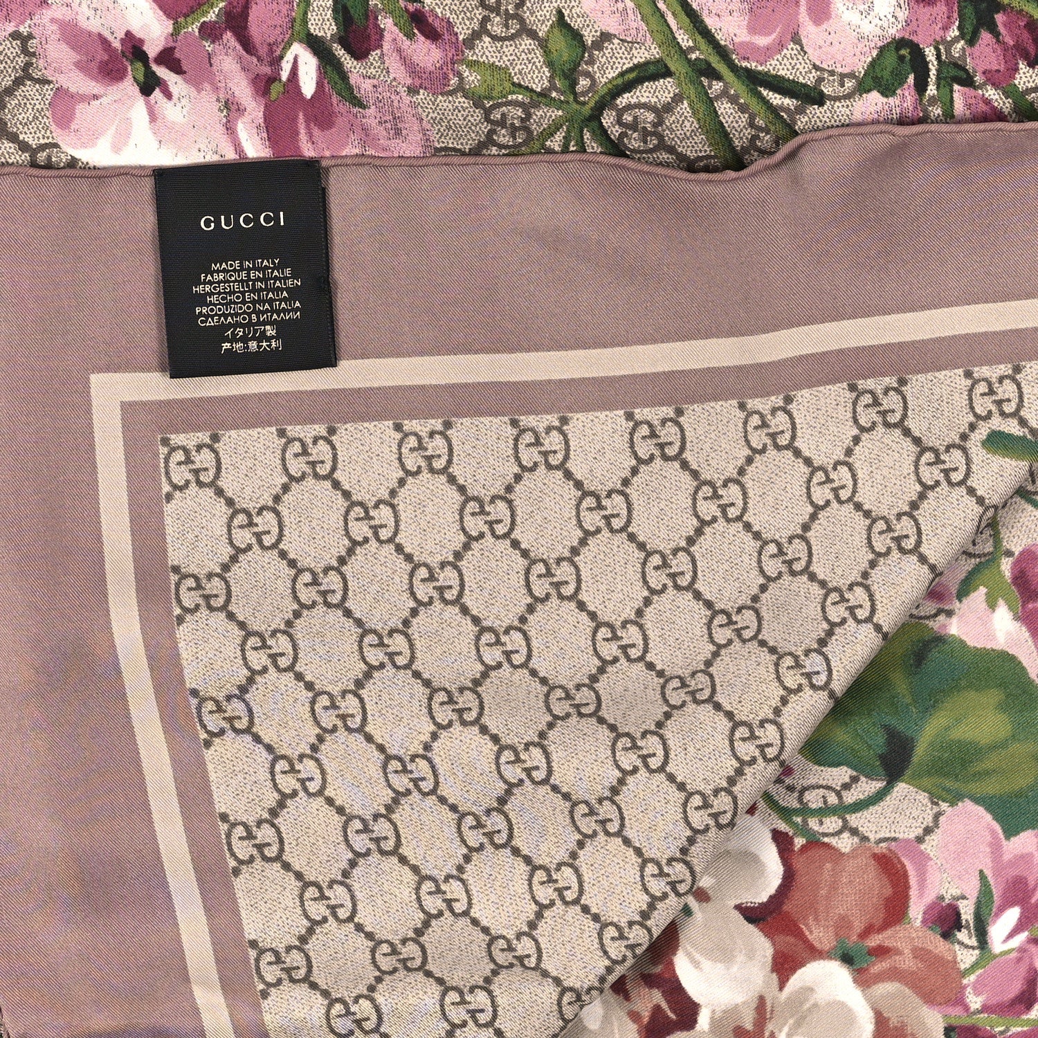 Gucci Modal Silk GG Blooms Shawl Scarf Mauve 3 of 3