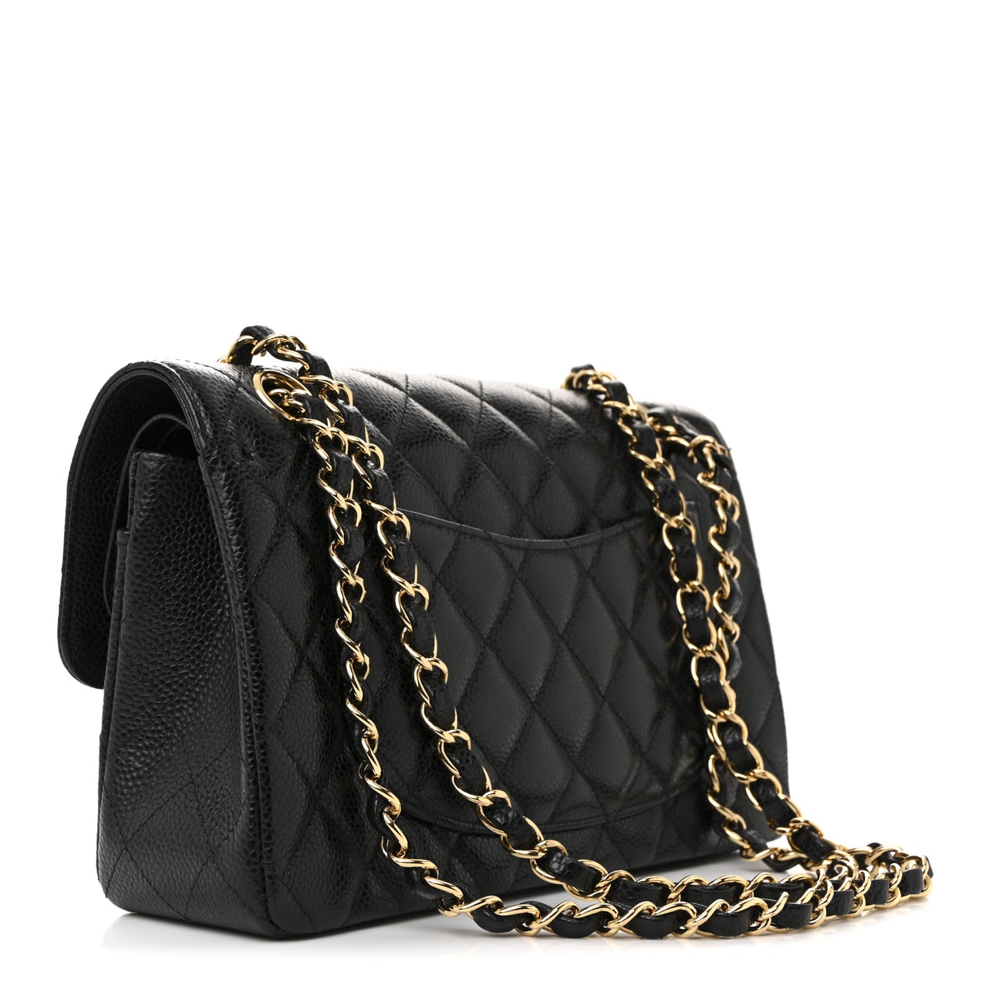 Caviar Quilted Small Double Flap Black