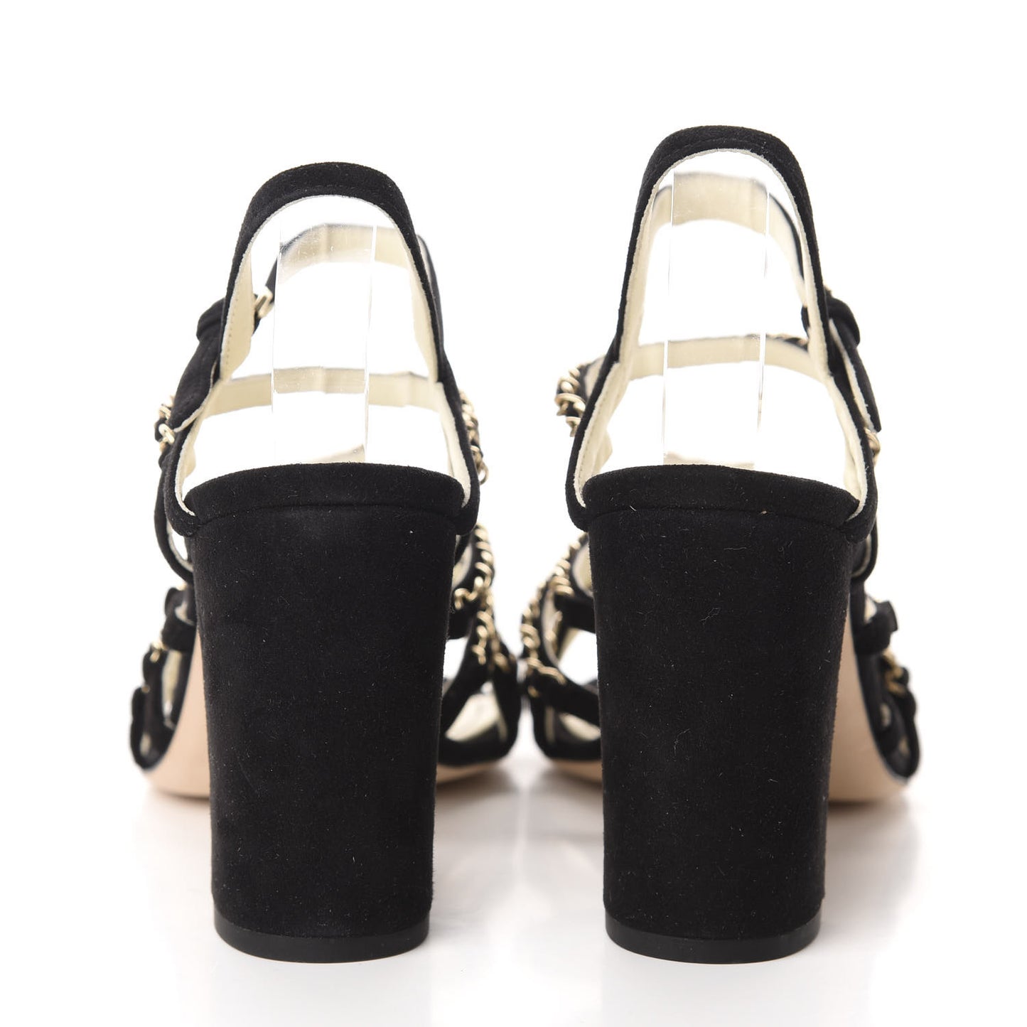 Suede Chain Sandals 40.5 Black