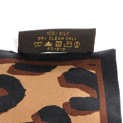Louis Vuitton Silk Leopard Bandeau Scarf Marron 5 of 5