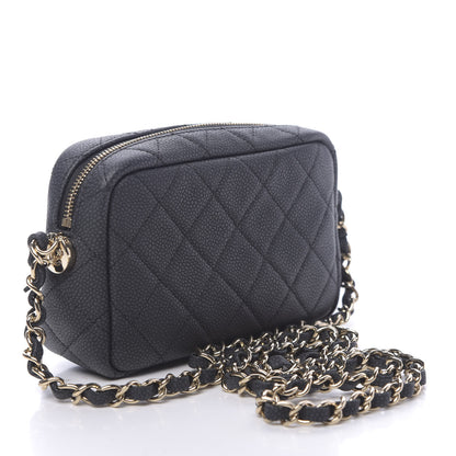 Chanel Iridescent Caviar Quilted Mini Coco Tassel Camera Case Black 2 of 9