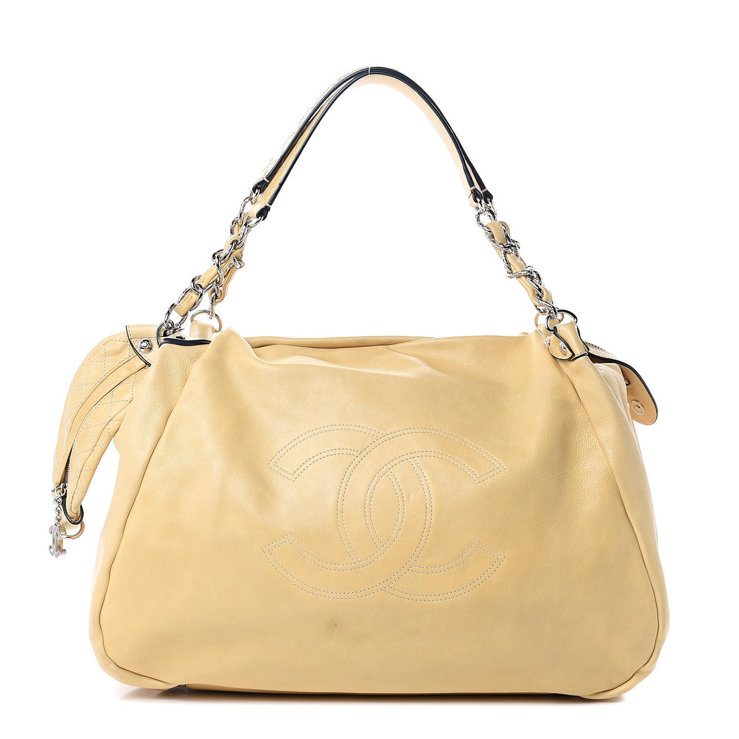 Lambskin Large Edgy Hobo Beige
