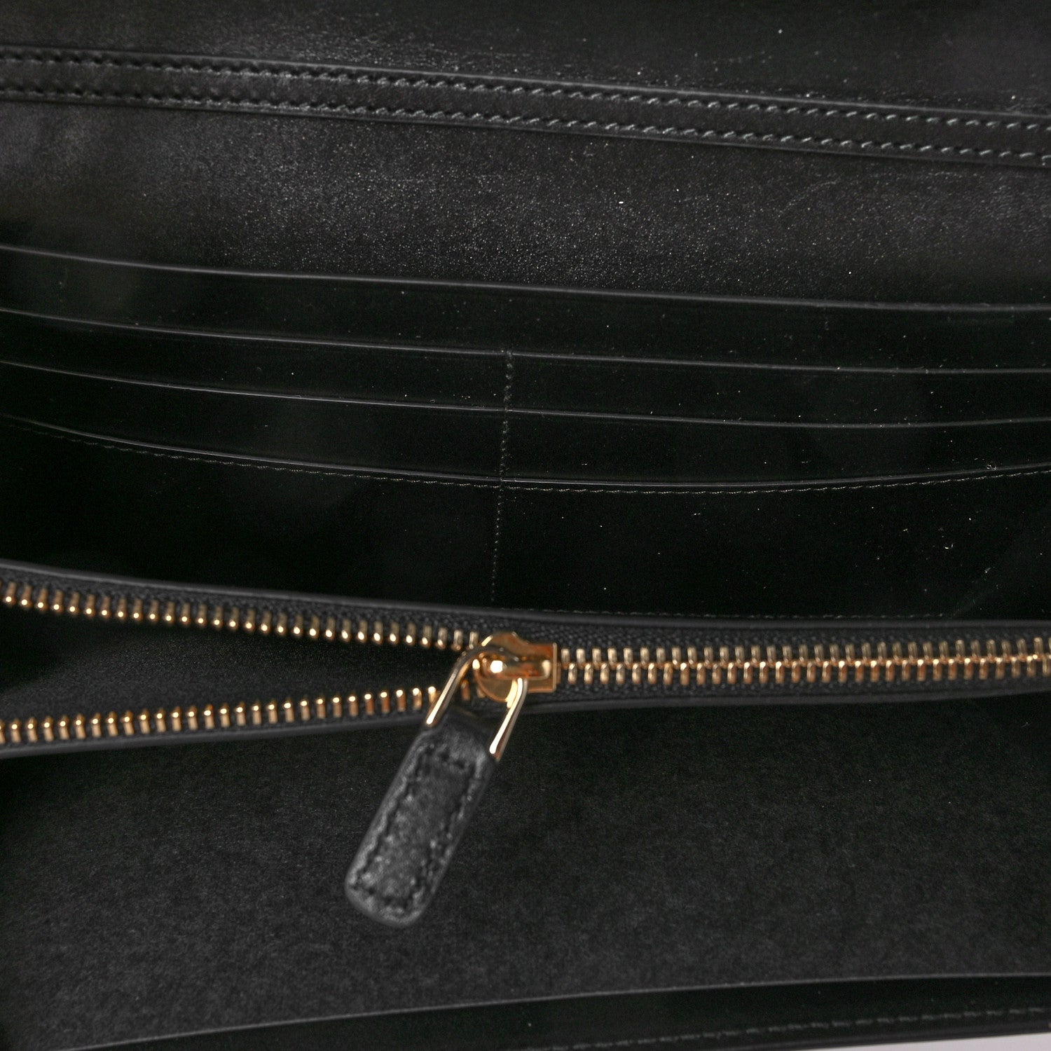 Bulgari Metallic Calfskin Striped Serpenti Forever Chain Wallet Silver Black 4 of 5