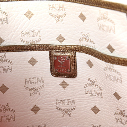 MCM Visetos Striped Princess Lion Shoulder Bag White 8 of 10
