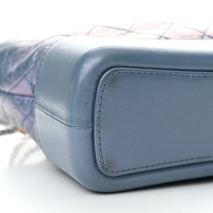 Chanel Iridescent Aged Calfskin Quilted Medium Gabrielle Hobo Blue 9 of 10