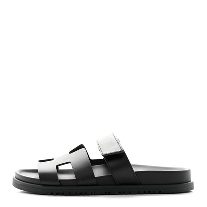 Hermes Calfskin Womens Chypre Sandals 38 Black 1 of 9