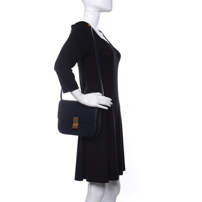 Celine Box Calfskin Medium Classic Box Flap Bag Navy 2 of 10
