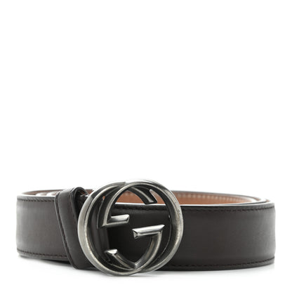 Gucci Calfskin Interlocking G Belt 95 38 Dark Brown 1 of 5