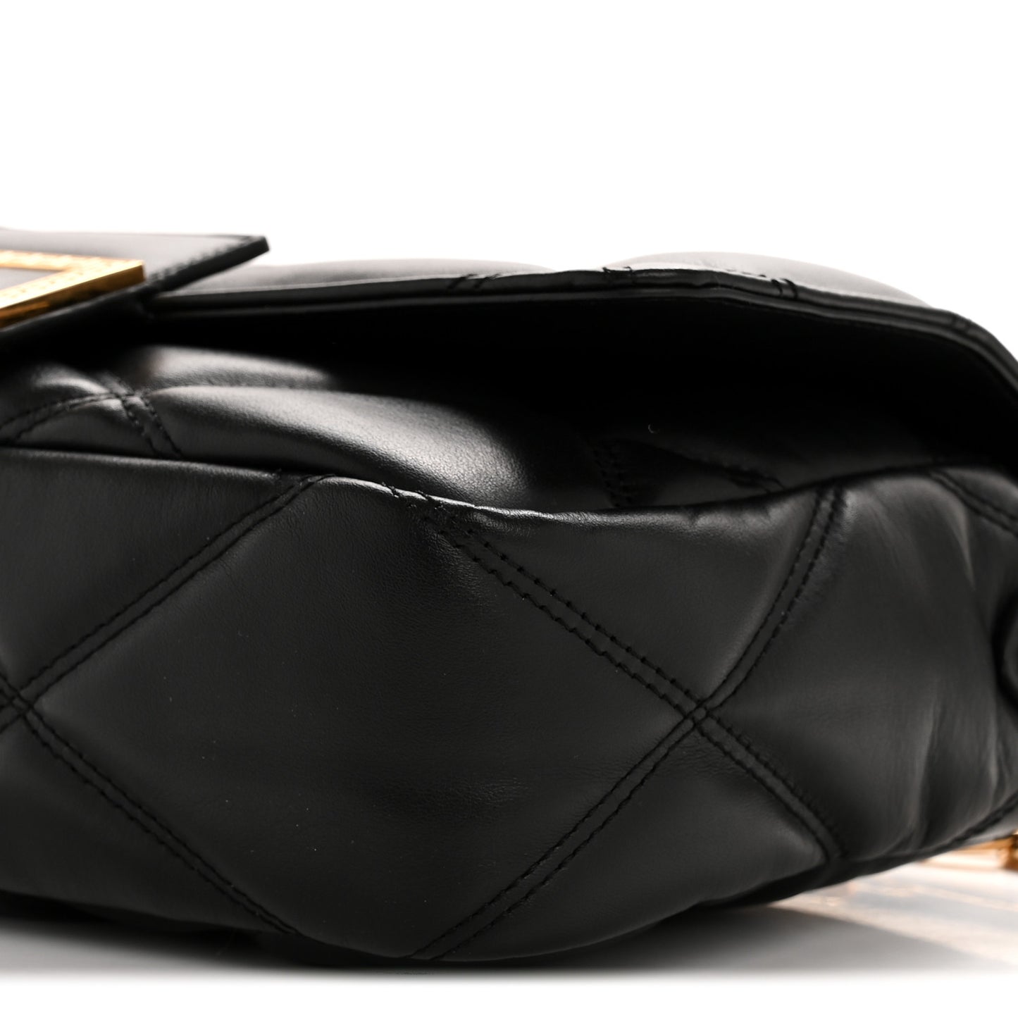 Calfskin Quilted Medusa Medium Top Handle Shoulder Bag Black