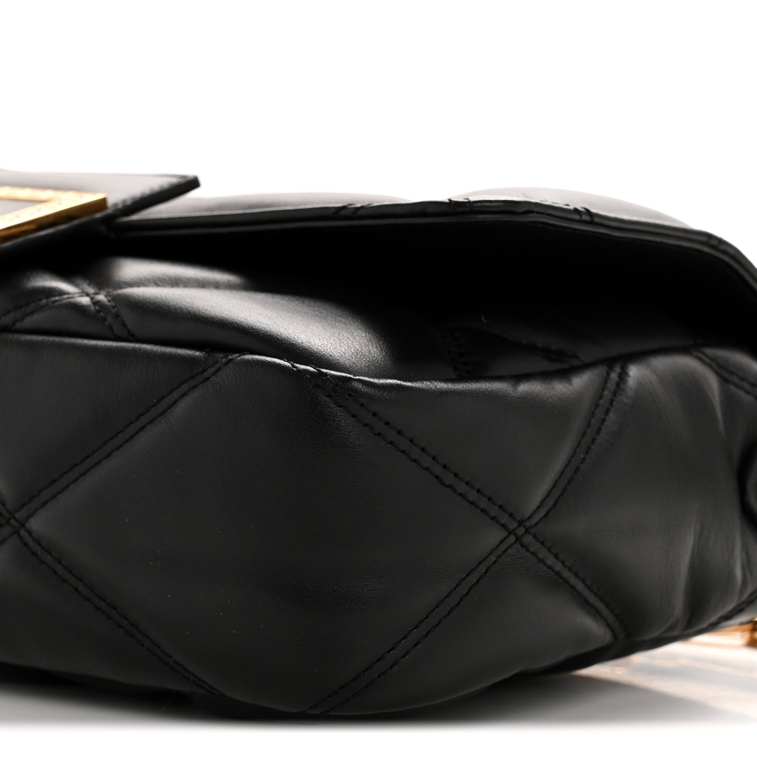 Versace Calfskin Quilted Medusa Medium Top Handle Shoulder Bag Black 10 of 11
