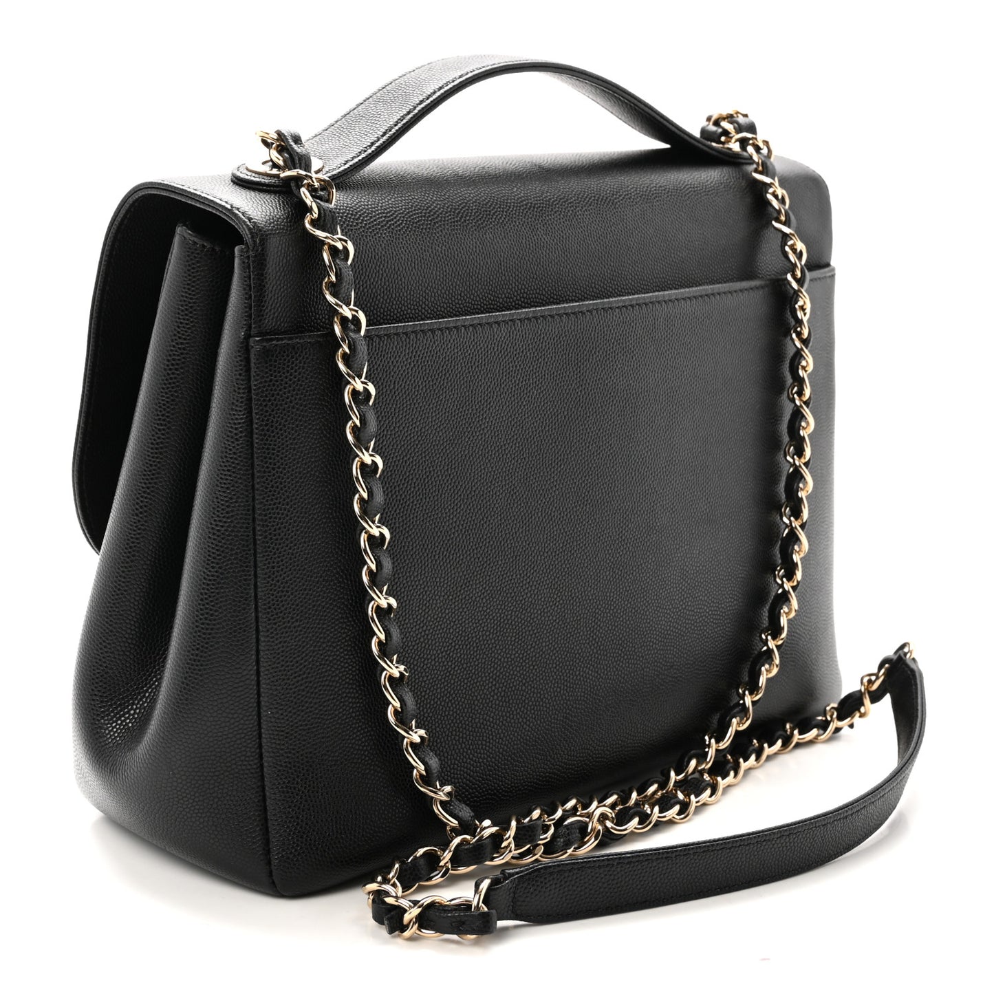 Caviar Quilted Large Business Affinity Flap Black