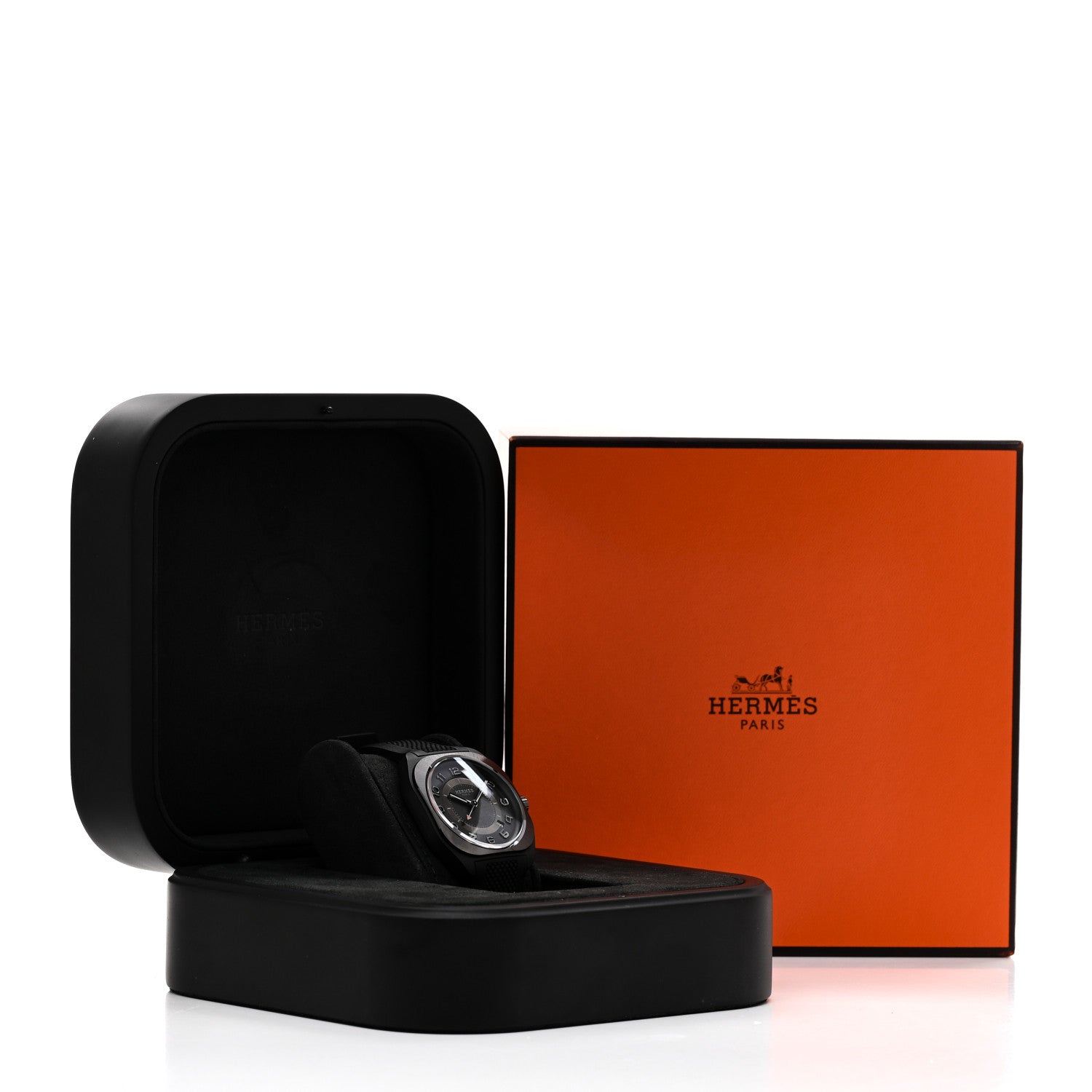 Hermes DLC Coated Titanium Rubber 39mm H08 Automatic Watch Noir 5 of 5