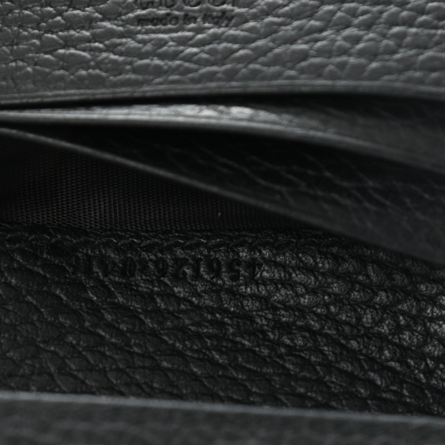 Gucci Pebbled Calfskin GG Marmont Card Case Black 7 of 9