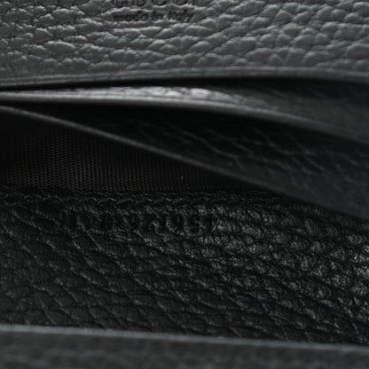 Gucci Pebbled Calfskin GG Marmont Card Case Black 7 of 9