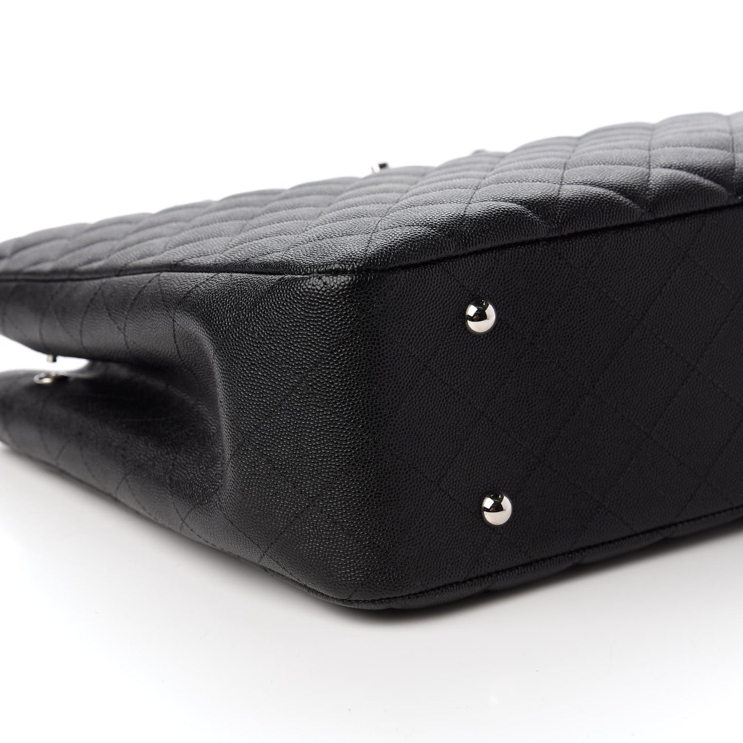 Caviar Quilted Large Shopping Tote Black