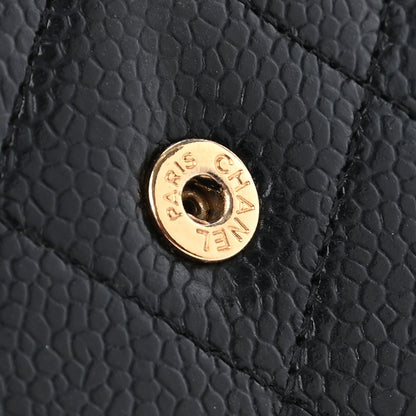 Chanel Caviar Quilted Large Gusset Flap Wallet Black 14 of 17
