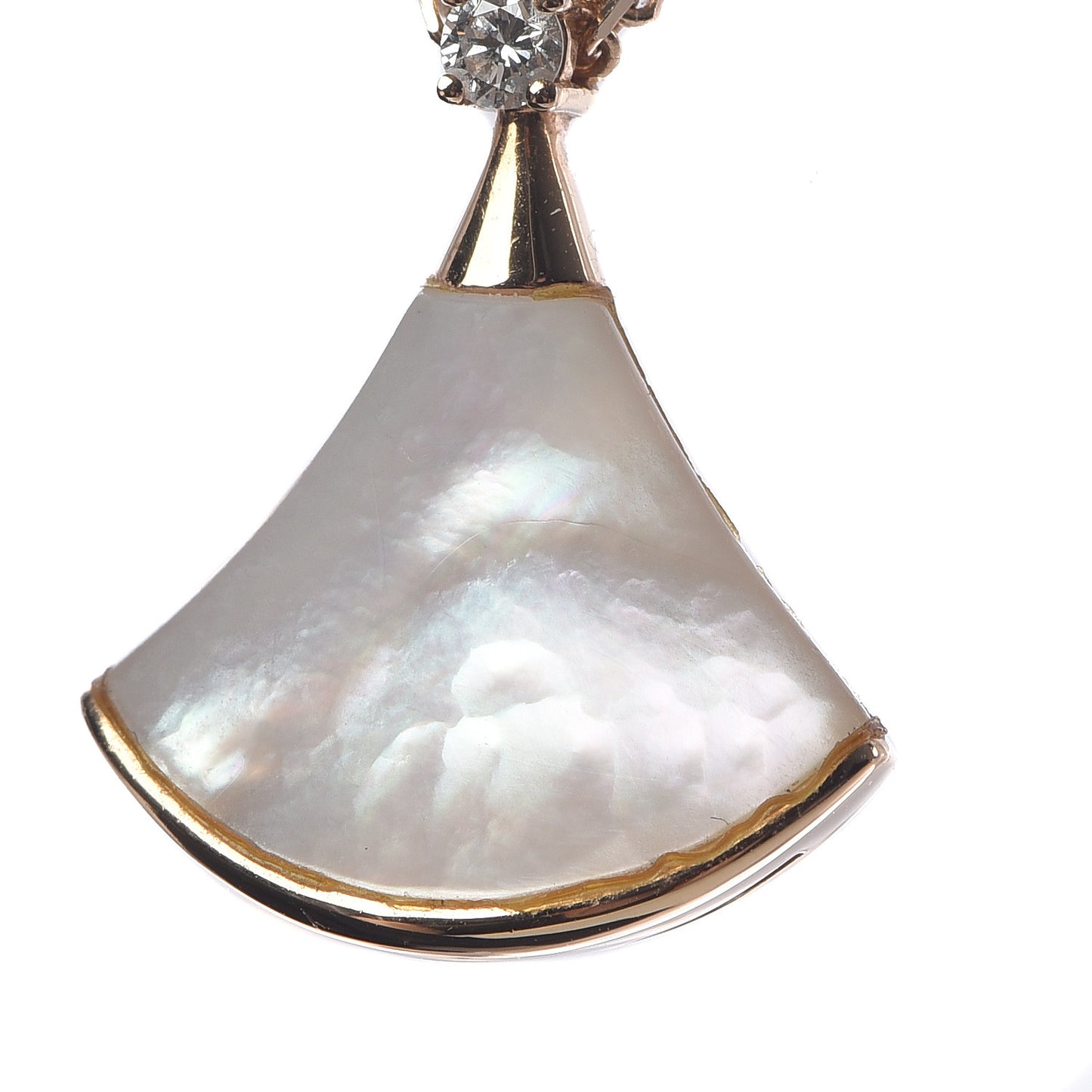 18K Rose Gold Diamond Mother of Pearl Small Divas' Dream Pendant Necklace