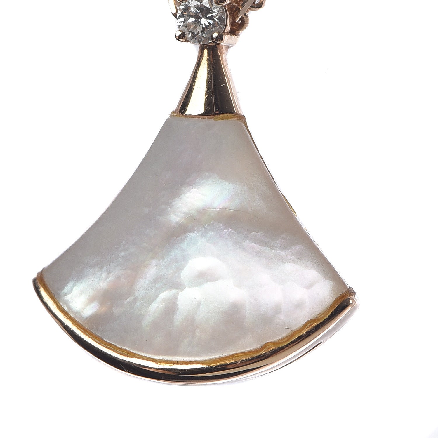 Bulgari 18K Rose Gold Diamond Mother of Pearl Small Divas' Dream Pendant Necklace 7 of 9