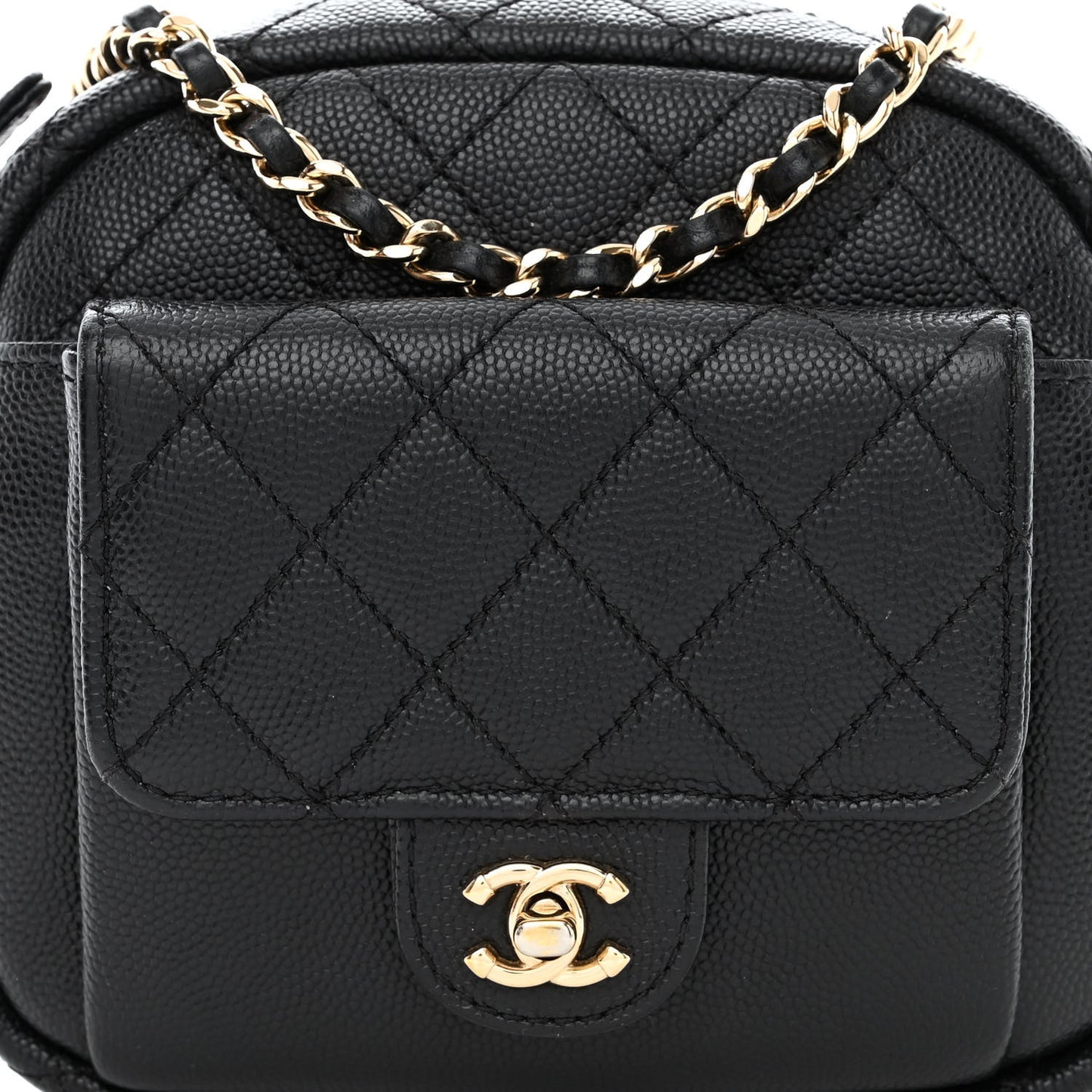 Caviar Quilted CC Day Camera Case Black