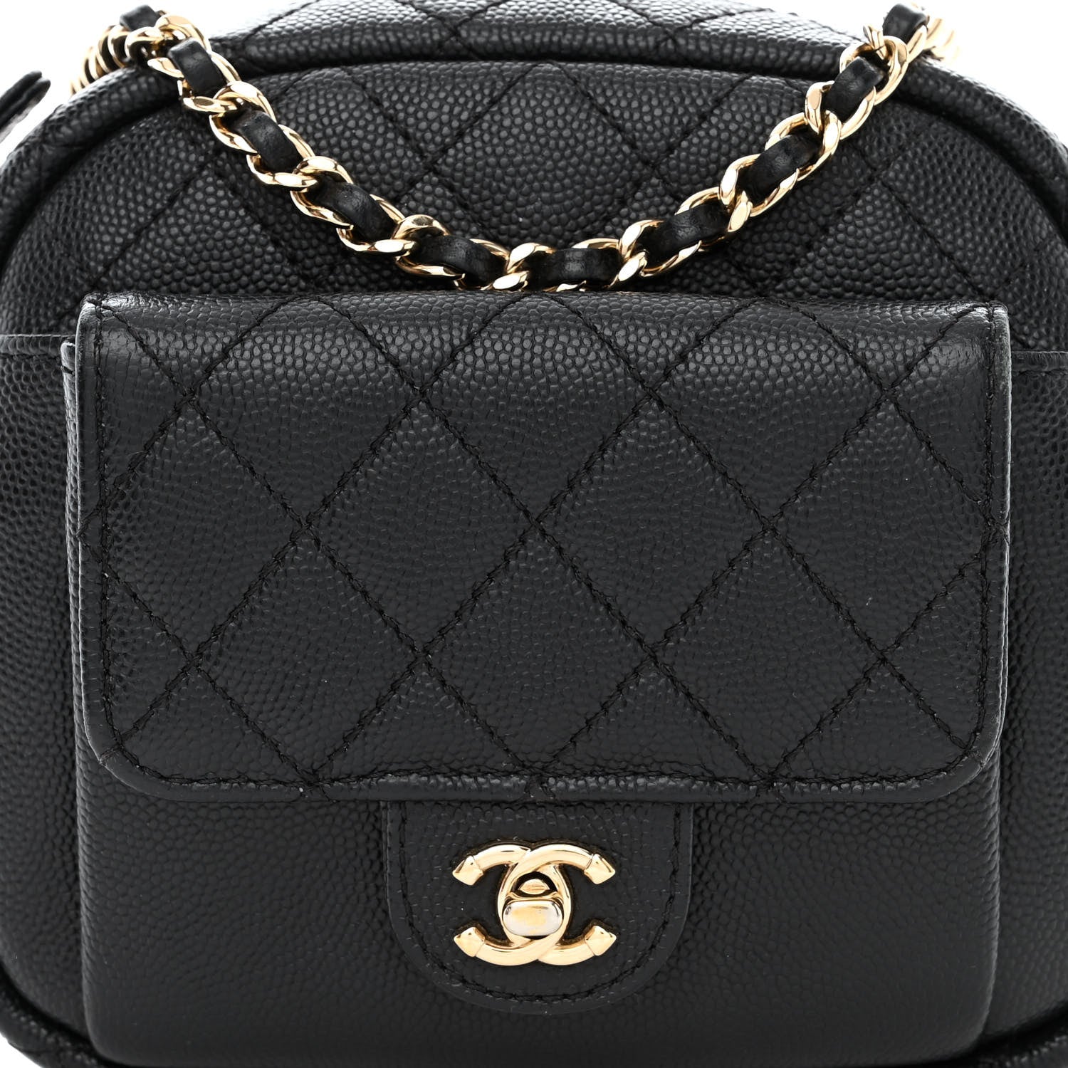 Chanel Caviar Quilted CC Day Camera Case Black 8 of 10