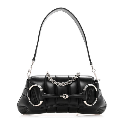 Gucci Nappa Vertical Matelasse Small Maxi Horsebit Chain Shoulder Bag Black 1 of 10