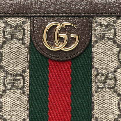 Gucci GG Supreme Monogram Web Ophidia Zip Around Wallet Brown 8 of 9
