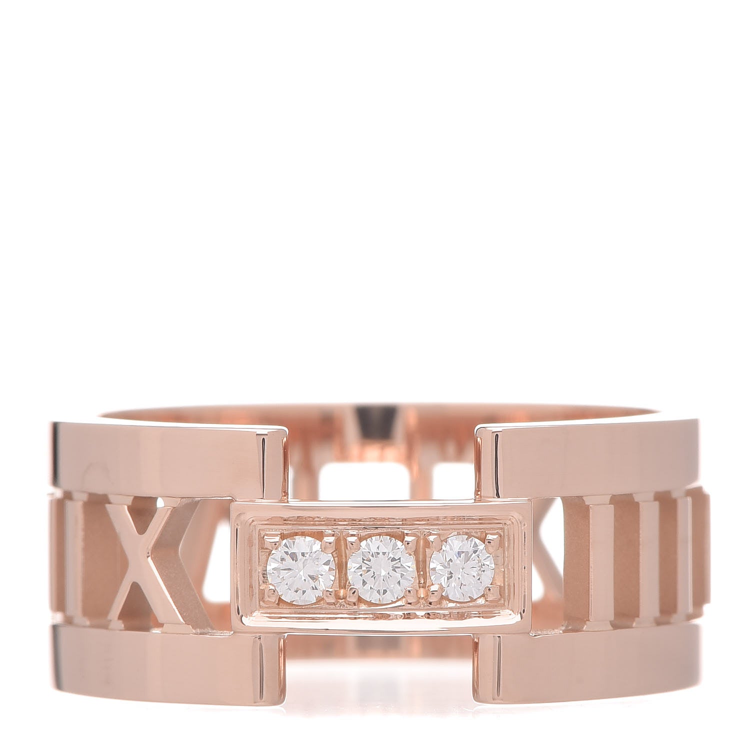 Tiffany 18K Rose Gold Diamond Open Atlas Ring 56 7.5 1 of 7