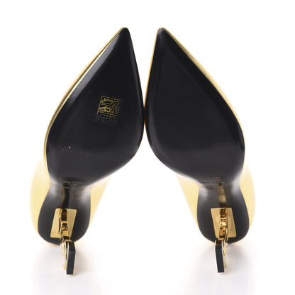 Saint Laurent Calfskin Opyum 85 Pumps 39 Gold 7 of 8