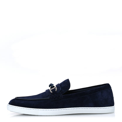 Hermes Suede Calfskin Ignacio Loafers 43 Bleu Marine 1 of 11