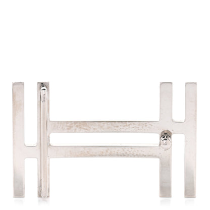Hermes Palladium Au Carre 32mm Double H Belt Buckle 3 of 5