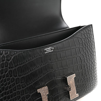 Hermes Matte Alligator Lizard Constance 24 Black Ombre 6 of 11