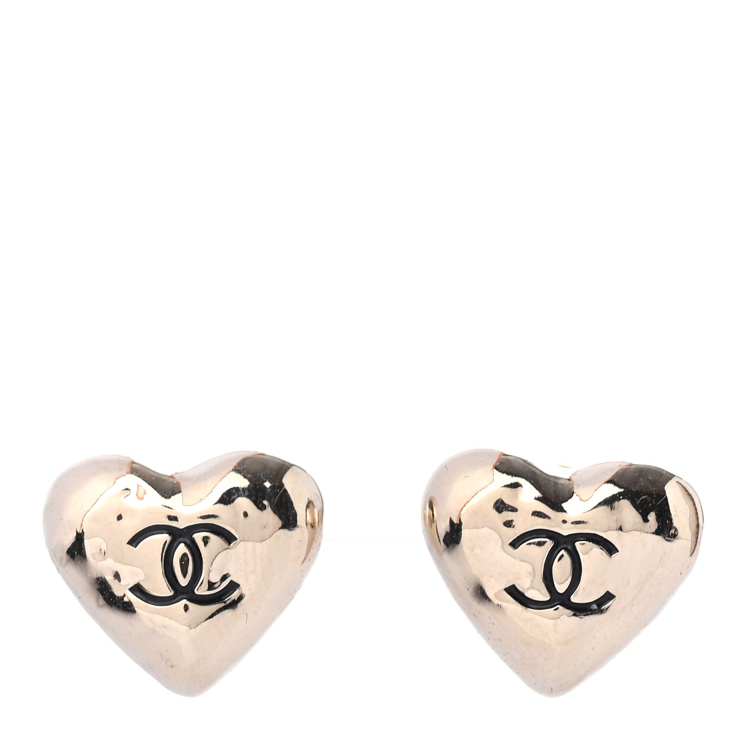Chanel CC Heart Earrings Gold 1 of 4